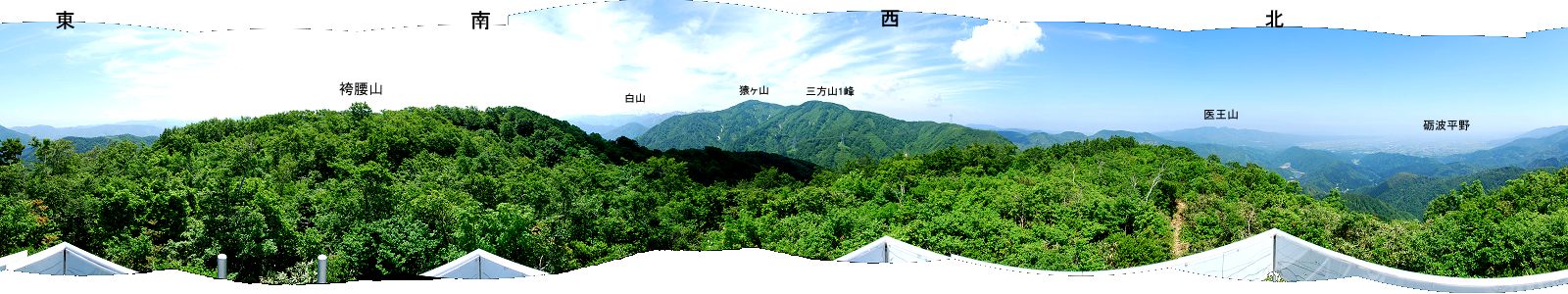 袴腰山展望櫓から眺めた360度パノラマ